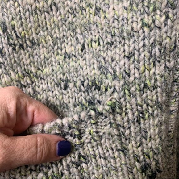 Wilfred Free Aritzia Marled Green Full Zip Wool Blend Alpaca Cardigan Sweater - Picture 6 of 8